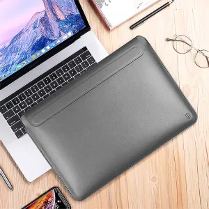 WiWU PU Leather Slim Skin Lite Sleeve for MacBook Pro 16" (2021-2024) - Gray