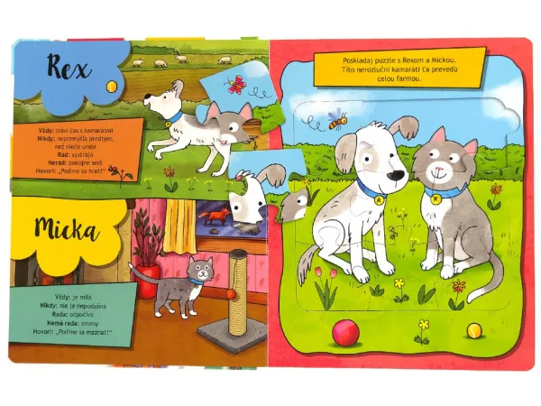 Kamaráti zvieratká kniha s puzzle Priatelia z farmy