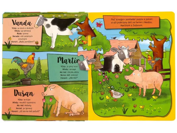 Kamaráti zvieratká kniha s puzzle Priatelia z farmy
