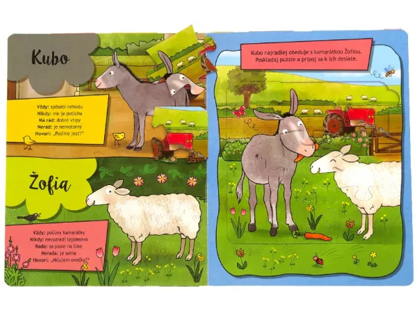 Kamaráti zvieratká kniha s puzzle Priatelia z farmy