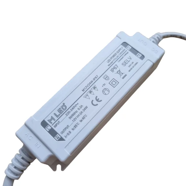 LED napájací zdroj 24W, 12V, IP67 - Vodeodolný MLED