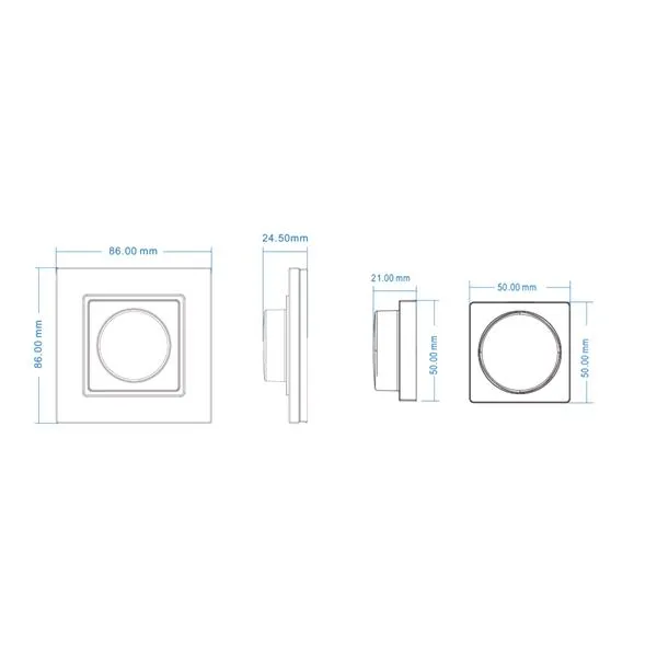 LEDprodukt LED ovládač RF12 glass otočný