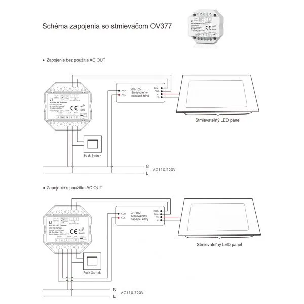 LEDprodukt LED panel 18W štvorec  0/1-10V stmievateľný - Neutrálna biela