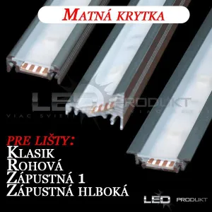 LEDprodukt Matná krytka - KLASIK, ROHOVÁ, ZAPUSTENÁ, ZAPUSTENÁ HLB., SMART 16, R3 Dĺžka: 1m