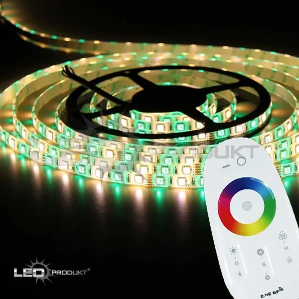 LEDprodukt 5m pásik 60LED/m SMD5050 12W/m IP65 RGB-WW (RGB+teplá biela) - Kompletná sada