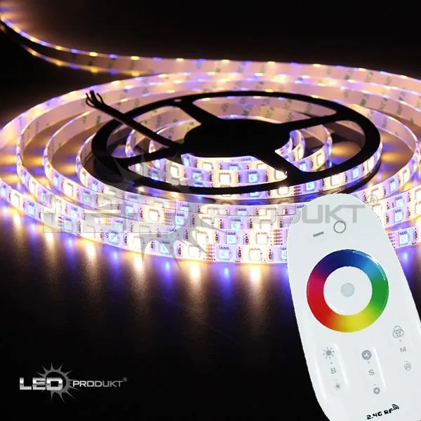 LEDprodukt 5m pásik 60LED/m SMD5050 12W/m IP65 RGB-WW (RGB+teplá biela) - Kompletná sada