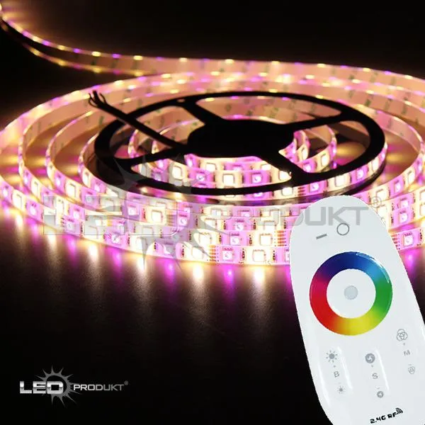 LEDprodukt 5m pásik 60LED/m SMD5050 12W/m IP65 RGB-WW (RGB+teplá biela) - Kompletná sada