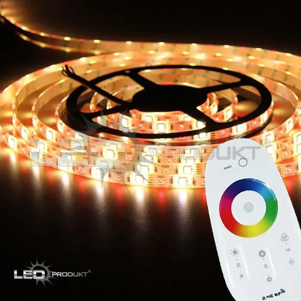 LEDprodukt 5m pásik 60LED/m SMD5050 12W/m IP65 RGB-WW (RGB+teplá biela) - Kompletná sada