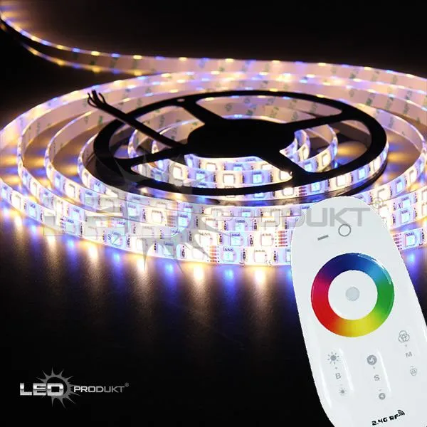 LEDprodukt 5m pásik 60LED/m SMD5050 12W/m IP65 RGB-WW (RGB+teplá biela) - Kompletná sada