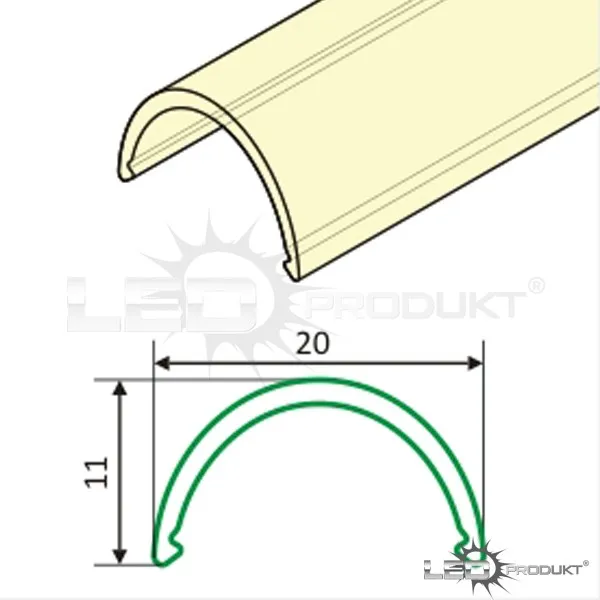LEDprodukt Mliečna krytka zaklapávacia pre FLEXI, R3, Nástenná Dĺžka: 2m