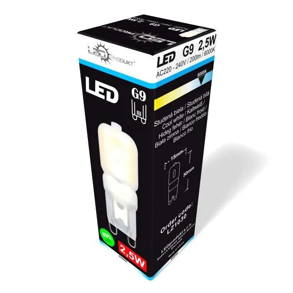 LEDprodukt LED žiarovka G9 230V 2,5W studená biela