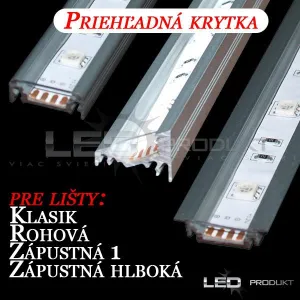 LEDprodukt Priehľadná krytka - KLASIK, ROHOVÁ, ZAPUSTENÁ, ZAPUSTENÁ HLB., SMART 16, R3 Dĺžka: 1m
