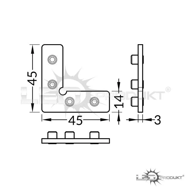LEDprodukt Spojka pre LED lištu SDK - rohová 90°