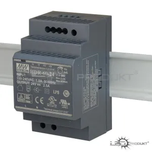 LED napájací zdroj HDR 60W, 24V na DIN lištu MEAN-WELL