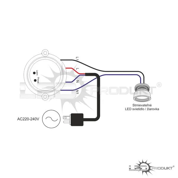 LEDprodukt RF triakový prijímač 230V zapnutie/vypnutie/stmievanie