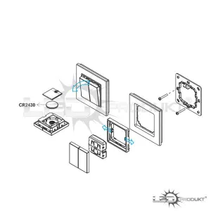 LEDprodukt LED ovládač nástenný GLASS - 2 okruhy