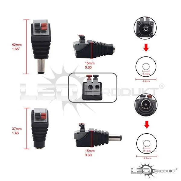LEDprodukt DC konektor klik - samica