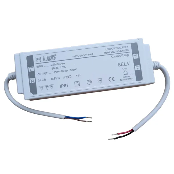 LED napájací zdroj 200W, 12V, IP67 - Vodeodolný MLED