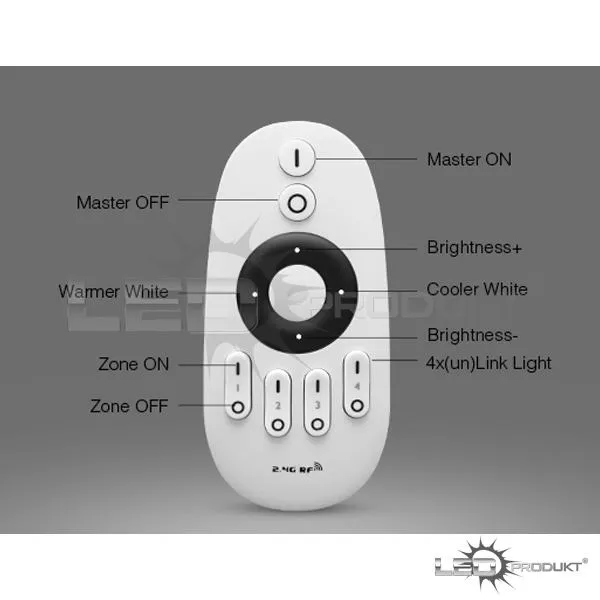 LEDprodukt LED ovládač RF6 - 4 okruhy - Dual White