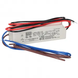 LED napájací zdroj 20W, 12V, IP67 - Vodeodolný MEAN-WELL