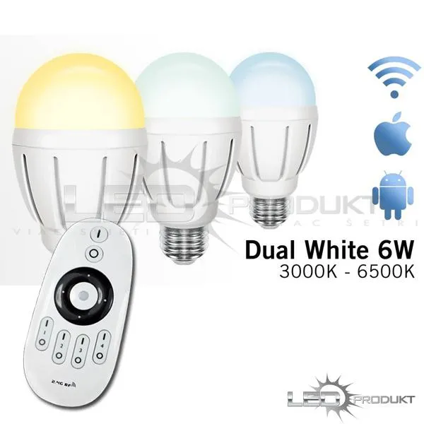 LEDprodukt LED Žiarovka 6W E27 - Dual White - Sada s ovládačom
