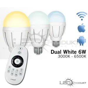 LEDprodukt LED Žiarovka 6W E27 - Dual White - Sada s ovládačom