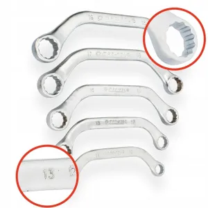 Očkové kľúče typ C CrV – sada 5 ks (10–19 mm)