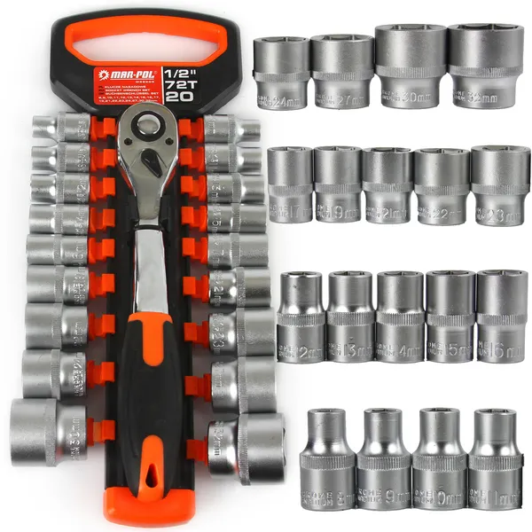 Gola sada 1/2" – 20 dielna (8–32 mm), 6-hran, 72 zubov