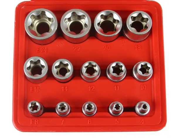 Nástrčné kľúče vnútorný torx E4-E24 14ks