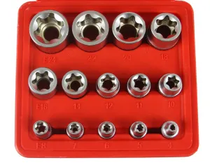 Nástrčné kľúče vnútorný torx E4-E24 14ks