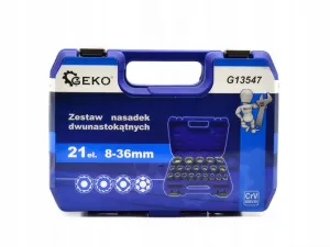 Geko 12 hranné nástrčné kľúče sada 21ks 8-36mm hlavice