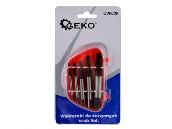 Geko Vyťahovače poškodených skrutiek, 5 dielna sada