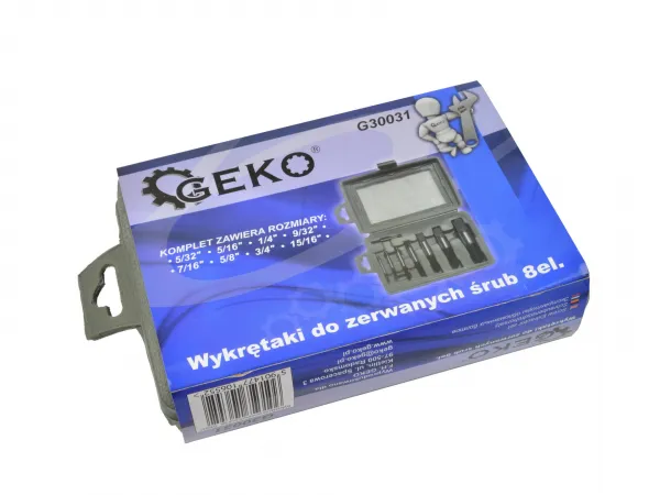 Geko Vyťahovač zalomených skrutiek 8ks