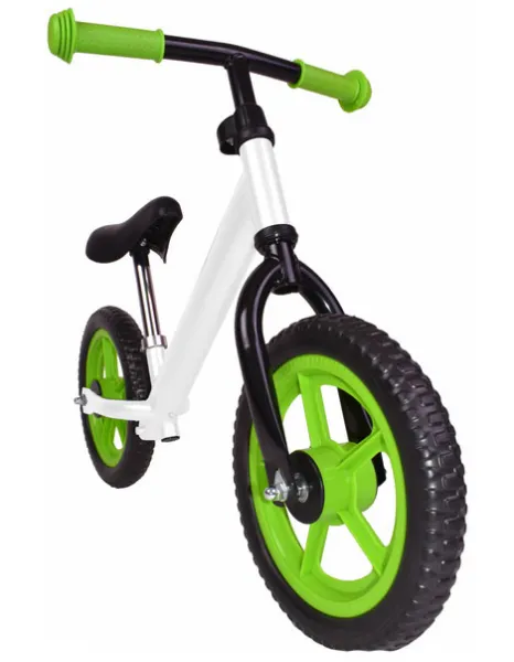 myRunbike Moje odrážadlo s menom - biele so zelenými kolesami