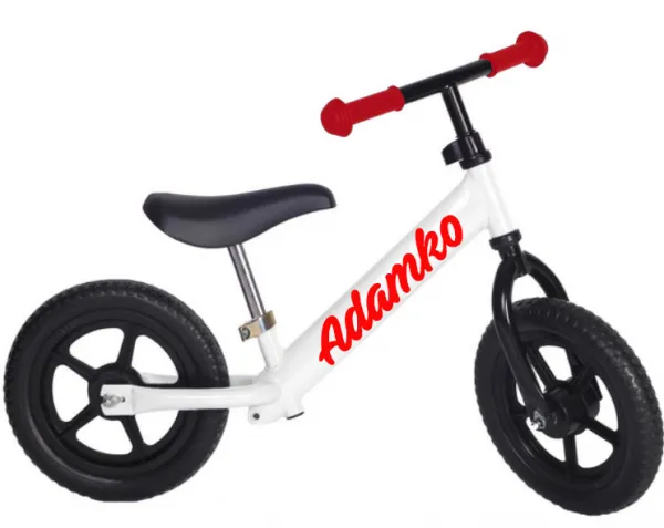 myRunbike Moje odrážadlo s menom - bielo červené