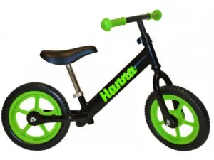 myRunbike Moje odrážadlo s menom - čierne so zelenými kolesami
