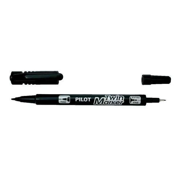 Popisovač obojstranný PILOT Twin Marker BeGreen 05+03 mm čierny