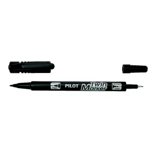 Popisovač obojstranný PILOT Twin Marker BeGreen 05+03 mm čierny