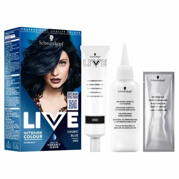 Schwarzkopf LIVE Intense Colour permanentná farba na vlasy odtieň 090 Cosmic Blue 1 ks