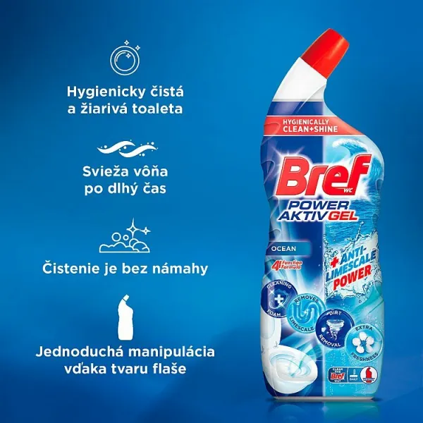 WC čistič Bref Power Aktiv Gel 700 ml Fresh Mist