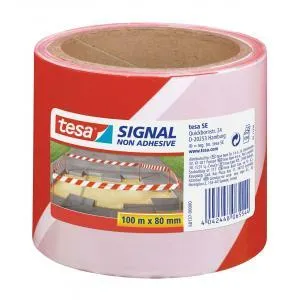 Páska tesa® SIGNAL, 80 mm, výstražná, červená/biela, L-100 m 2171173