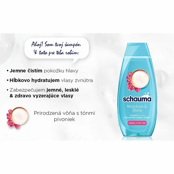 Schwarzkopf Schauma Moisture & Shine hydratačný šampón pre normálne až suché vlasy 400 ml