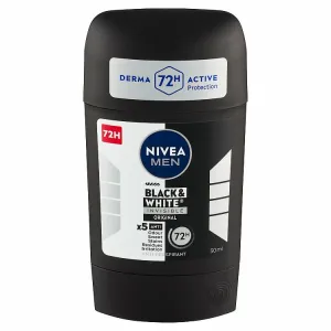 Nivea Men Black & White Invisible Original tuhý antiperspitant pre mužov 50 ml