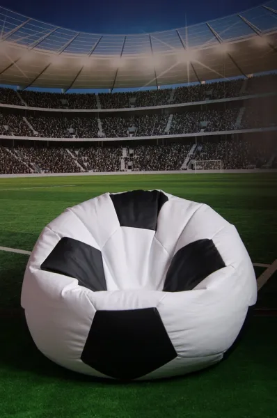 JAKS Sedací vak futbalová lopta bielo čierny