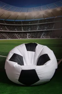 JAKS Sedací vak futbalová lopta bielo čierny