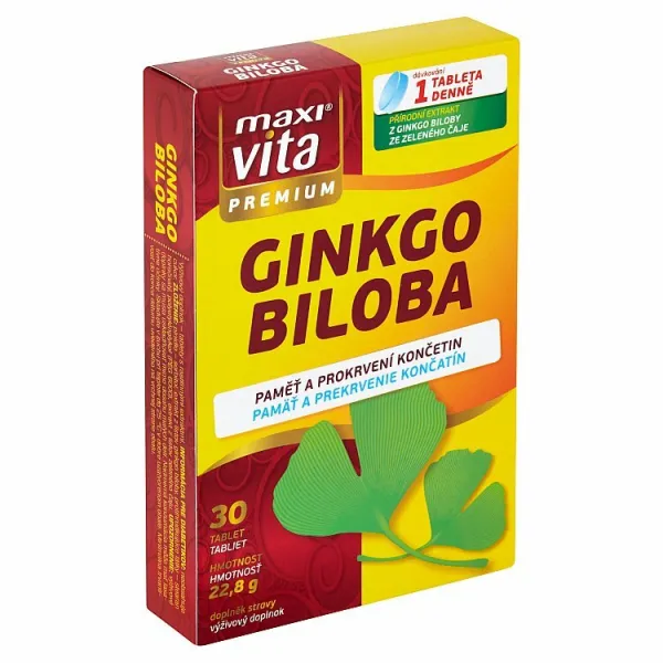 MaxiVita Premium Ginkgo biloba 30 tabliet 22,8 g