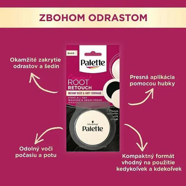 Palette Compact Root Retouch viacúčelový kompaktný púder čierny 3 g
