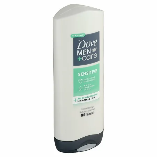Dove Men+Care Sensitive sprchovací gél na telo, tvár a vlasy 400 ml