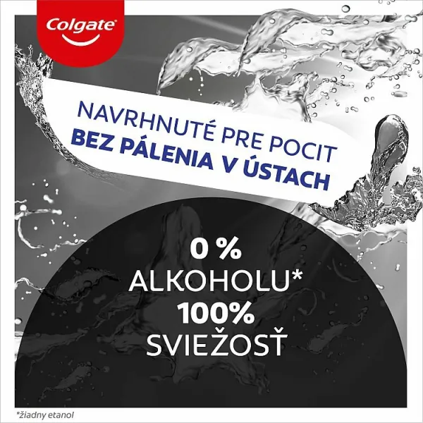 Colgate Plax Charcoal ústna voda proti zubnému povlaku a pre zdravé ďasná bez alkoholu 500 ml