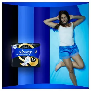 Always Ultra Hygienické Vložky Secure Night Extra (veľkosť 5) S Krídelkami 10Ks